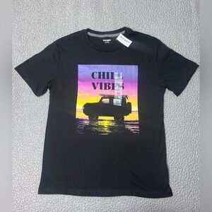 Old Navy Chill Vibes Graphic Print Short Sleeve T Shirt Black Juniors Size XL